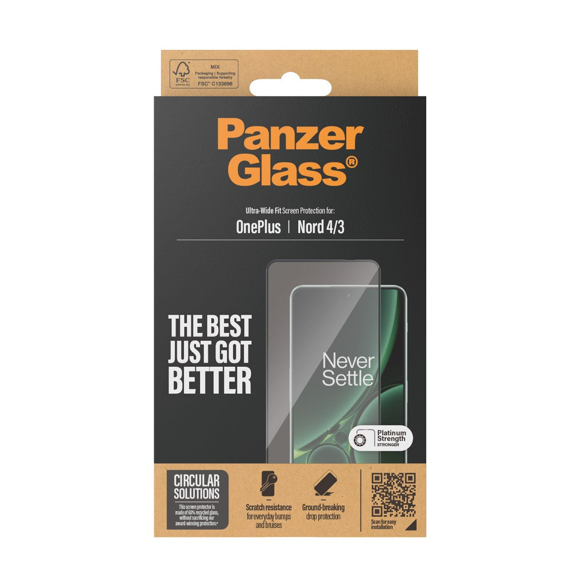 PanzerGlass® Skærmbeskyttelse OnePlus Nord 4 | 3 | Ultra-Wide Fit